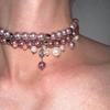 Collier Minimaliste Perle Acier Titane 2024: Ras-de-cou tendance rose et violet