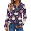 Women's Printed Long Sleeve Shirts Elegant Casual Tops Trendy Shirts Tops