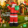 7.87FT With LED Light Xmas Inflatable Santa Claus Gift Bag Toy Yard Decor Home Decor Supplies Ornaments Christmas Holiday Gift