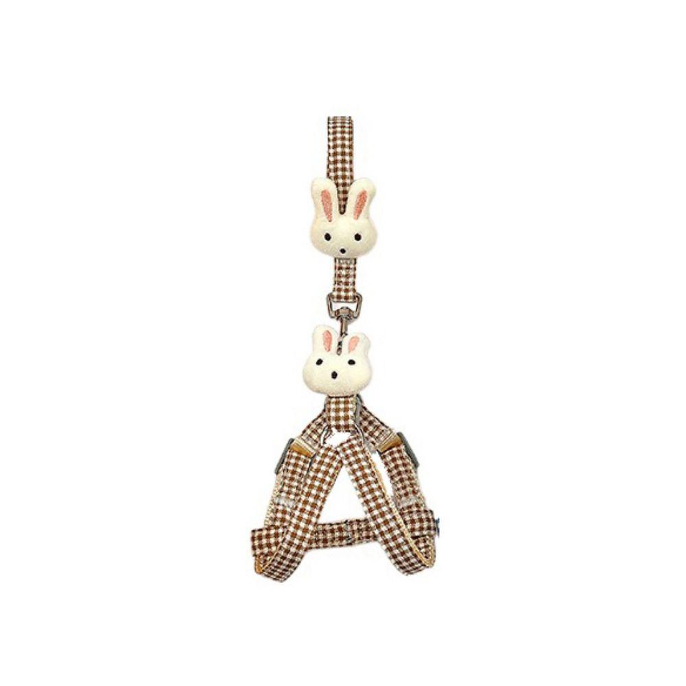 Adjustable Rabbit Doll Dog Harness Rabbit Doll Dog Chest Strap Dog Plaid Chest Vest  Puppy