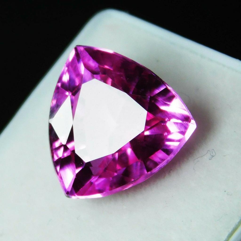 PRECIOUS Pink SAPPHIRE 8.20 Carat Natural Trillion Cut Loose Gemstone CERTIFIED