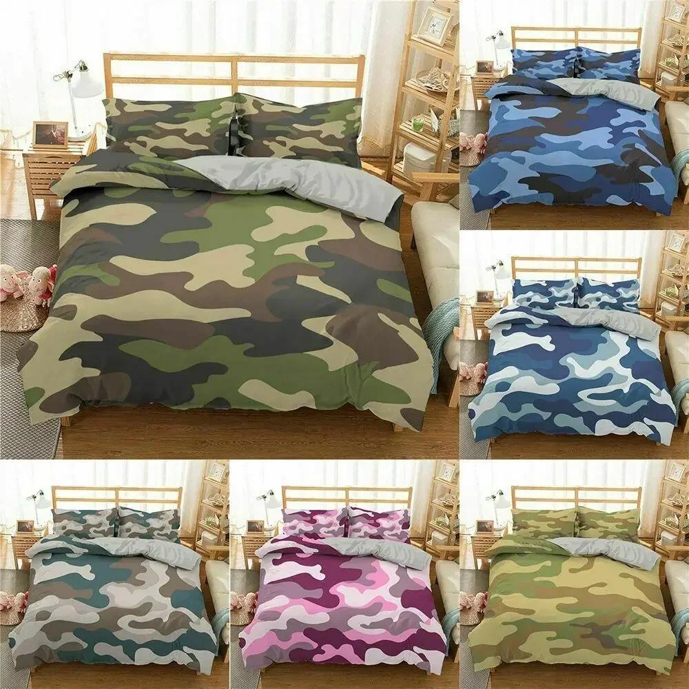 Camouflage Concept Concealment Artifice Hide Force Uniform Comfortable Duvet Quilt Cover Pillowcase Bedding Set  Home Textile