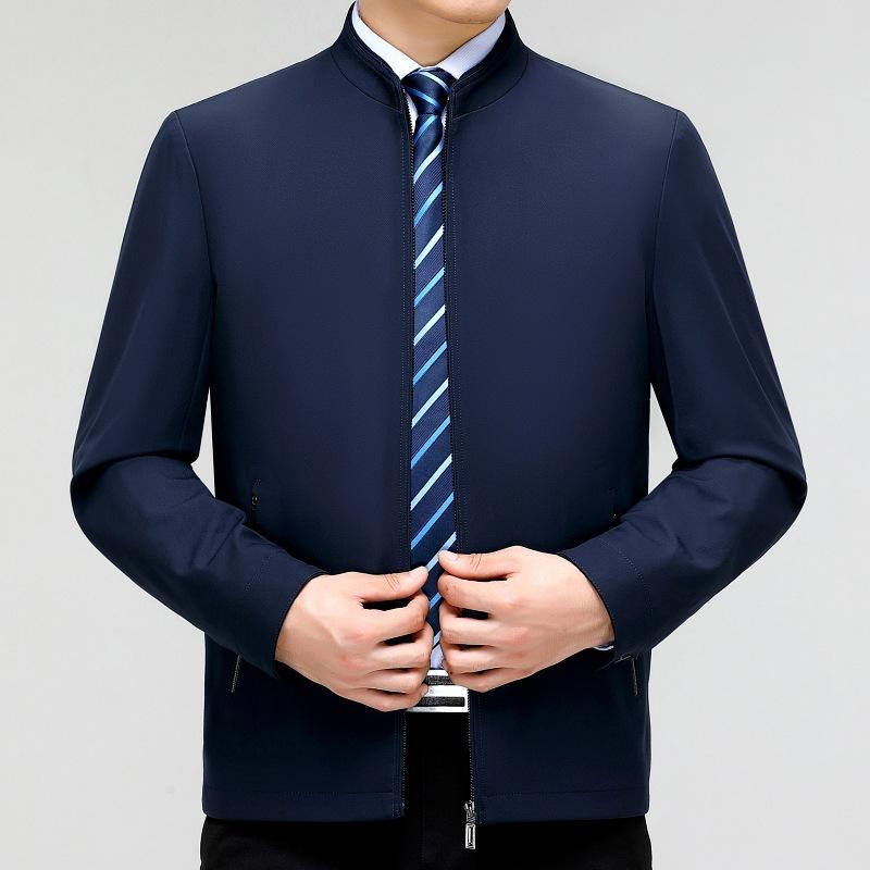Genuine men's jacket, dad jacket, jacket stand collar, casual business executive spring and autumn