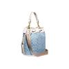 Coach 23 Frill Print Drawstring Canvas And Leather Tote Shoulder Crossbody Bag Medium Women Bags White Denim-Blue C4693-B4SUX