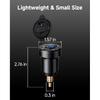 Motorcycle USB Charger 18W QC3.0 30W PD3.0 DIN Adapter | Waterproof Phone Charger with On-Off Switch & Voltmeter for 12V/24V BMW Ducati