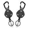 Retractable Keychain Heavy Duty Belt Clip Polygonal Keychain Clip Heavy Duty Carabiner Badge Holder Keychain With Carabiner