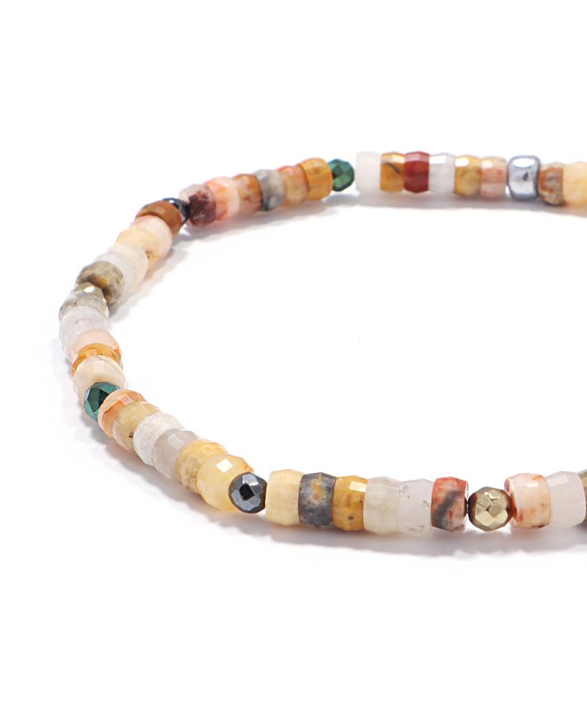 Polalita Earthstone Multi-Stone Mix Bracelet (Plt-Br-118_Yl)