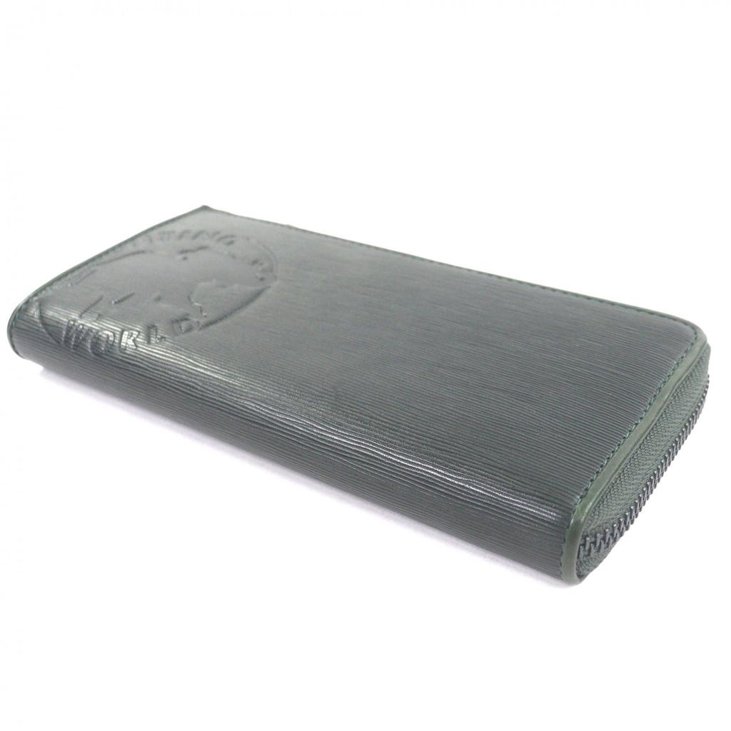 Excellent HUNTING WORLD Purse Stream Onbra L-Zip LongWallet Green Leather 270STO Used