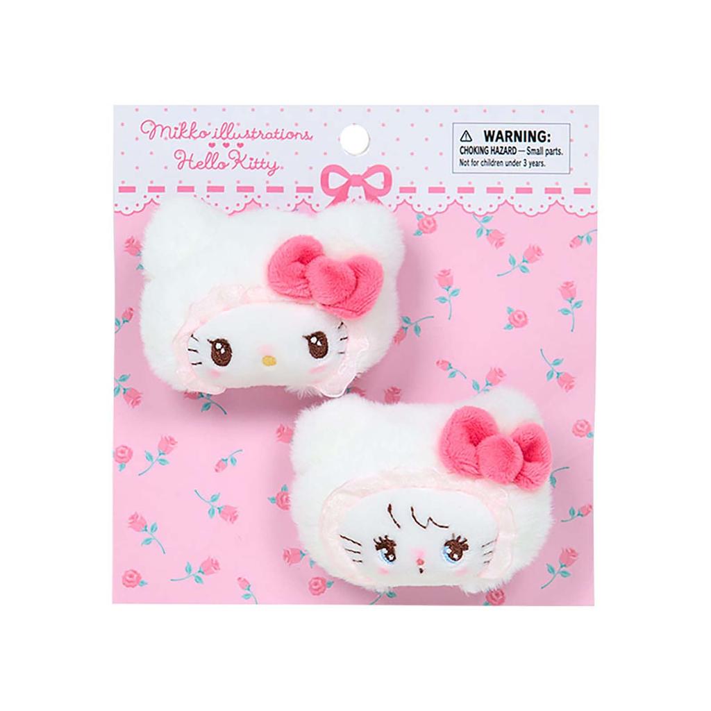 Sanrio Mikko Illustrations Hair Clip Hello and Ages 3 and 220019 Set, Kitty, Right-Facing Left-Facing, Up,