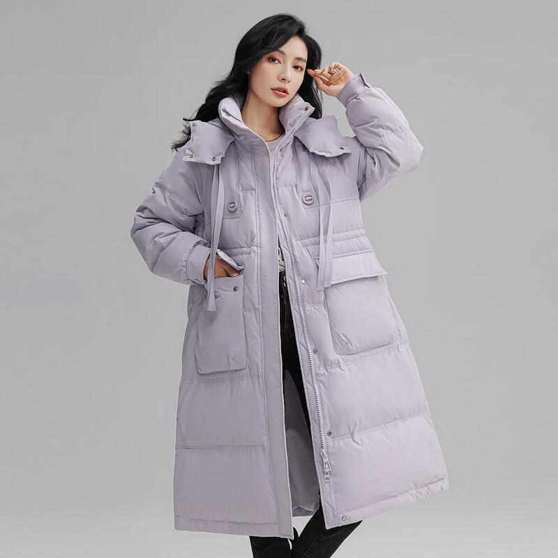 

YAYA Women s Long Hooded Duck Down Puffer Jacket M