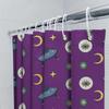 Ufo Shower Curtain Space Pattern Purple Bath Mat Decorative Waterproof Fabric Shower Curtains For Home Bathroom