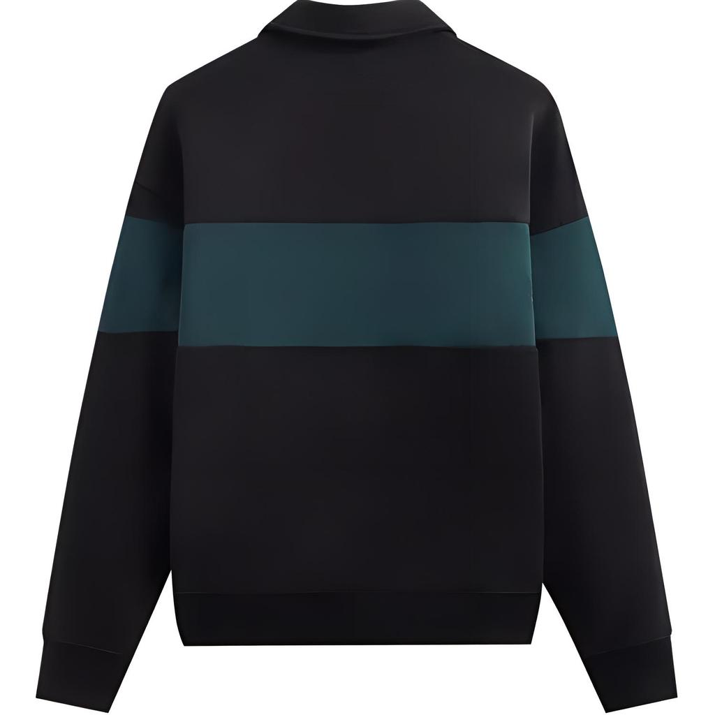 Kith Color-Blocked Nelson Collared Pullover Black Men Tops KHM031653-001