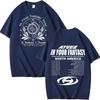 ATEEZ "In Your Fantasy" Vintage T‑Shirt, Front White Ornamental Badge with "8 Makes 1 Team" & Back Full Tour Date List, Oversized K‑Pop Fan Tee