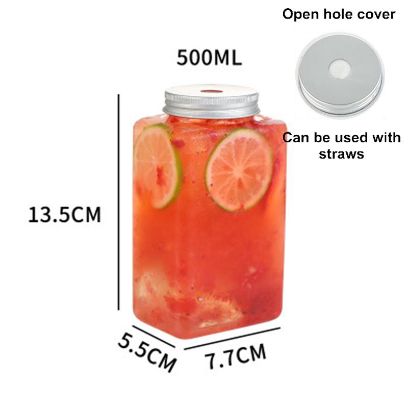 500ml Portable Fruit Juice Cold Brewed Tea Bottle Transparent Plastic Beverage Bottle Disposable Milk Tea Bottle