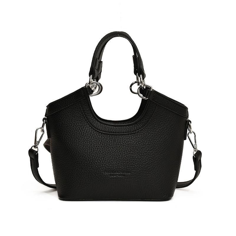 Retro PU kožená dámská taška přes rameno texturovaná černá tašky ležérní dopis všestranná taška přes rameno kyvadlová nová