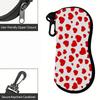 Cute Red Heart Pattern Soft Fabric Sunglasses Case,Portable Lightweight Eyeglasses Storage Pouch,Protective Travel Glasses Holder for Women Girls