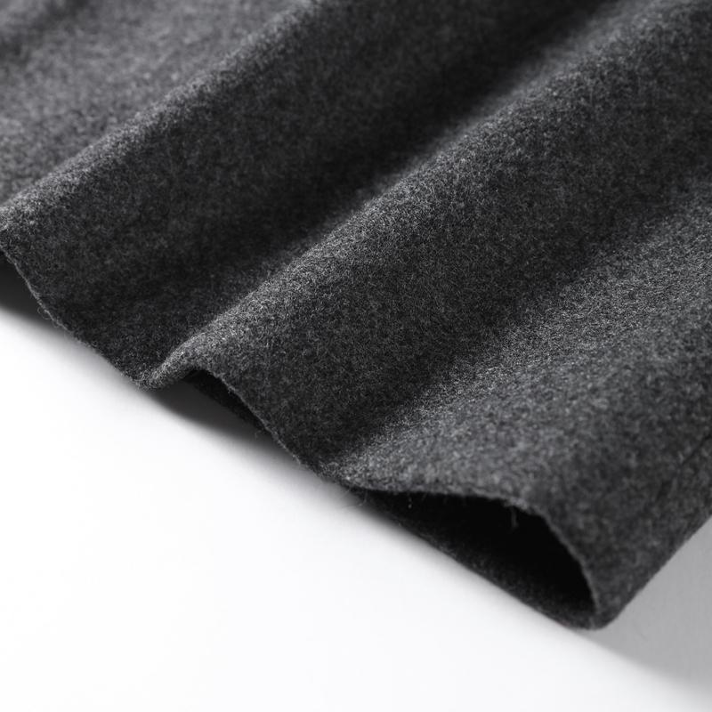 Casaco de lã com gola cachecol chique de cor sólida, bolsos elegantes, jaquetas trespassadas, novo vestuário feminino grande