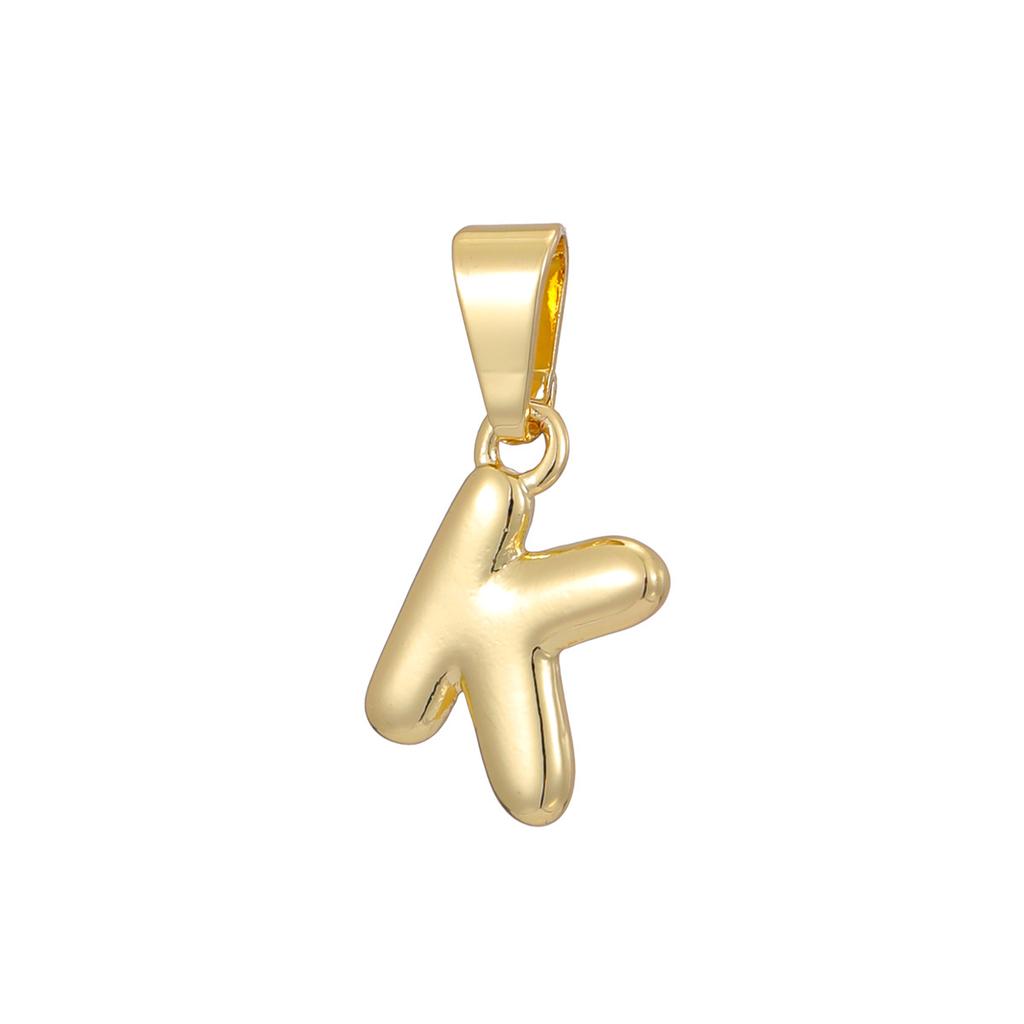 Brass Gold-Plated Letter Pendant - DIY Personalized 26-Letter Necklace