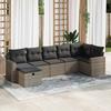 VidaXL Garden Lounge Set with Cushions 7 Pcs Grey Braided Resin 3325406