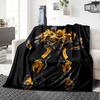 Transformers Bumblebee Action Figure Flannel Blanket Super Soft Warm Cozy Blanket For Sofa Bed Office Travel Allseason Home Decor Gift
