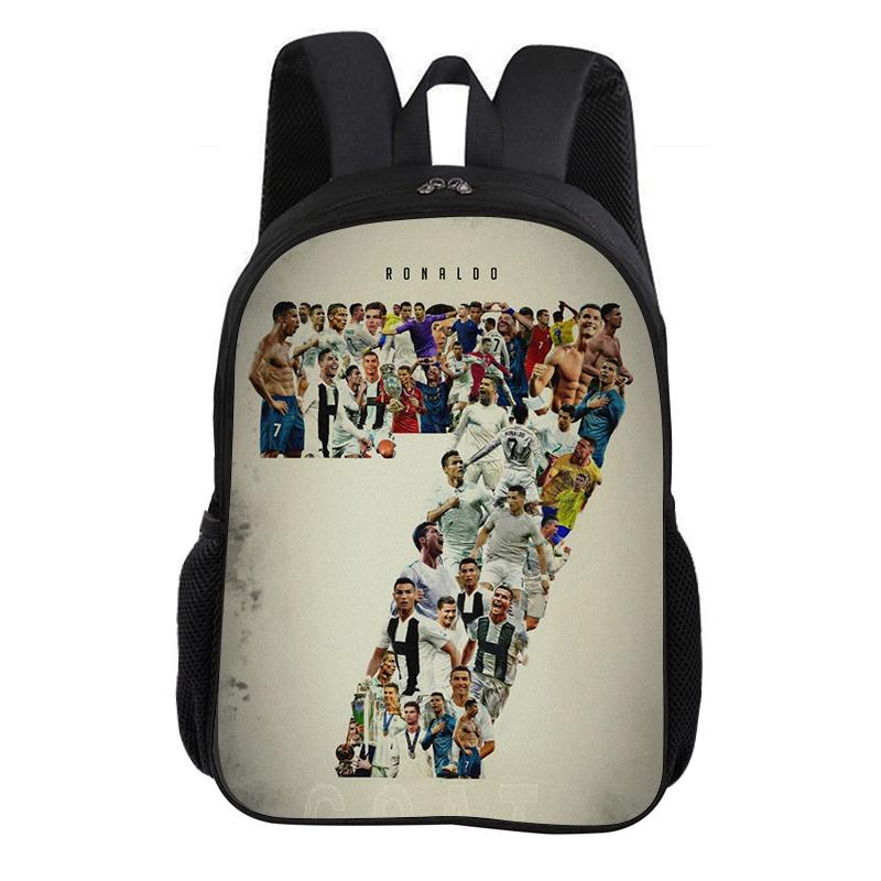 Ronaldo School Backpack CR Football Star Rucksack Child Bookbag Knapsack Fashion Schoolbag Football Sports Backpack Kids Gift