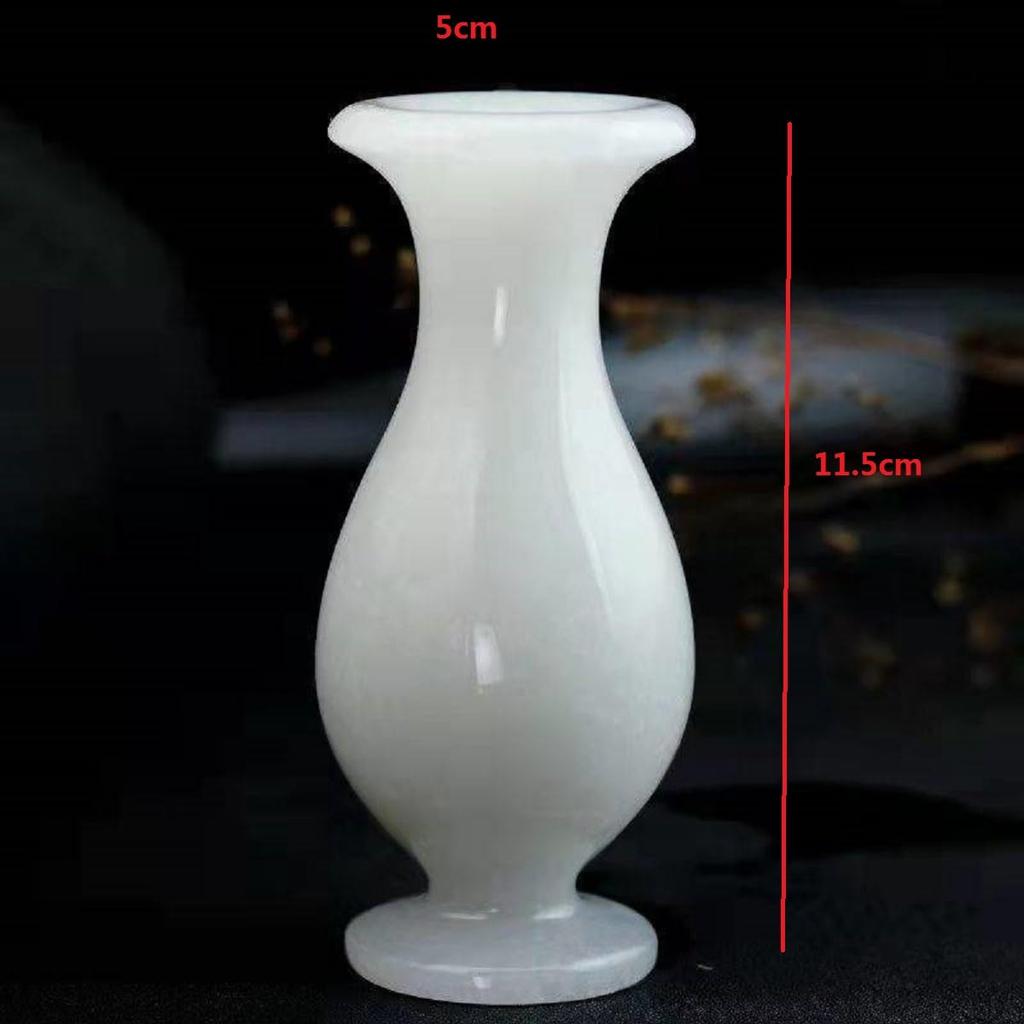 Set of 2 Jingde Ware Buddhist Altar Flower VaseFlower Stand, Mini Size, Celadon and White Porcelain, 12cm Tall, Stylish Buddhist Accessory, Ceramic