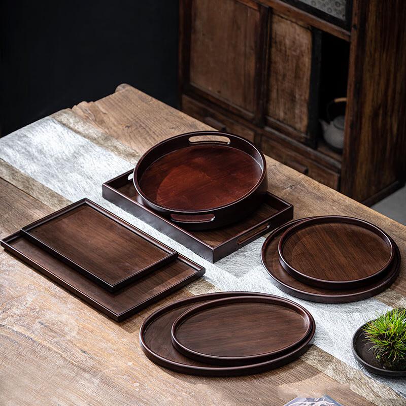 Bamboo Walnut Oval Tea Tray