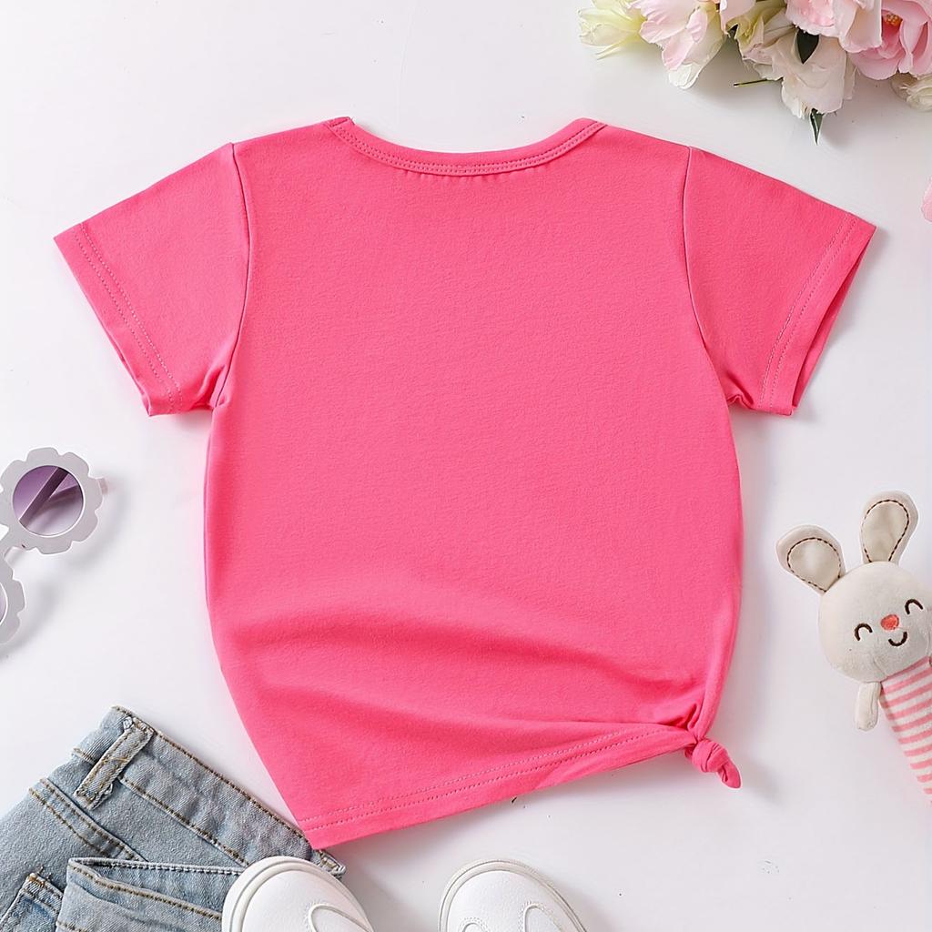 1-10 Years Old Girls Days Of Week Cotton Tees Week Calendar Graphic Print Casual & Trendy T-shirts For Spring & Summer