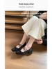 Women's 2025 Chunky Heel Mary Jane Shoes - French Square Toe, Pig Mouth Design, Spring/Autumn
