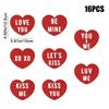 16Pcs Paper Valentine's Day Hanging Heart Pendant Decorative Red Love Heart Charm with Ribbon Funny Valentine's Day Decoration
