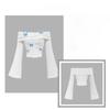 Summer Women's White Off-the-shoulder Flared Sleeve T-shirt, Cute Blue Butterfly Long-sleeved Women's Top
