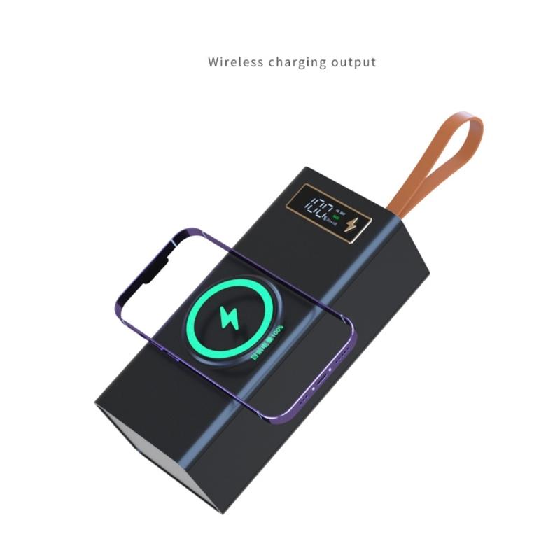 24x18650 Akku-Aufbewahrungsbox PD Schnellladung Powerbank-Gehäuse Unterstützt Funktionen für kabelloses Laden/Schnellladen