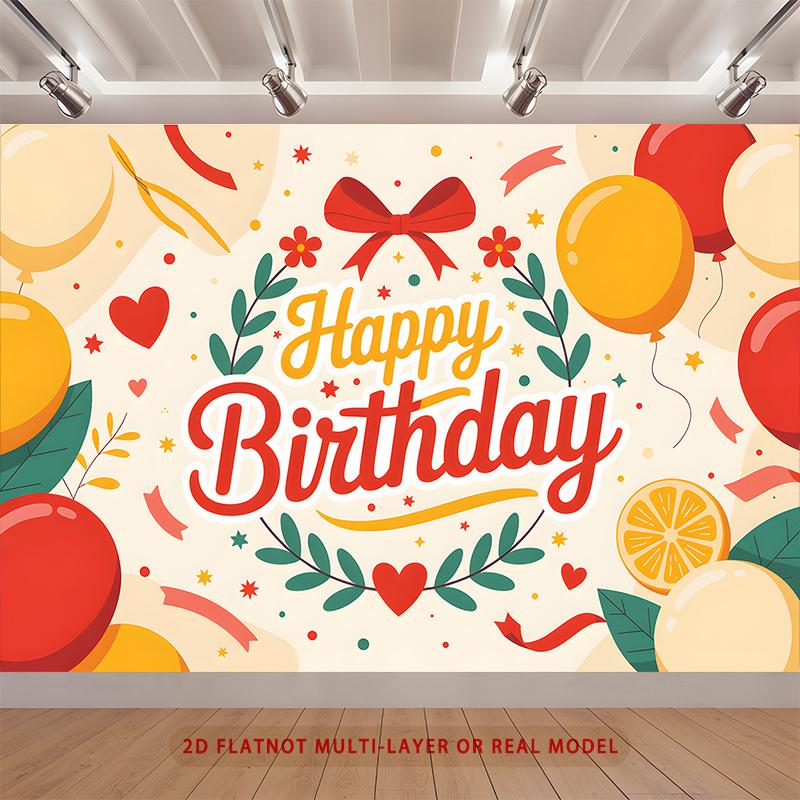 Party Backdrop Flat Balloons Flowers Multi Layered Celebrations Photo Booth Background Front Door Decor