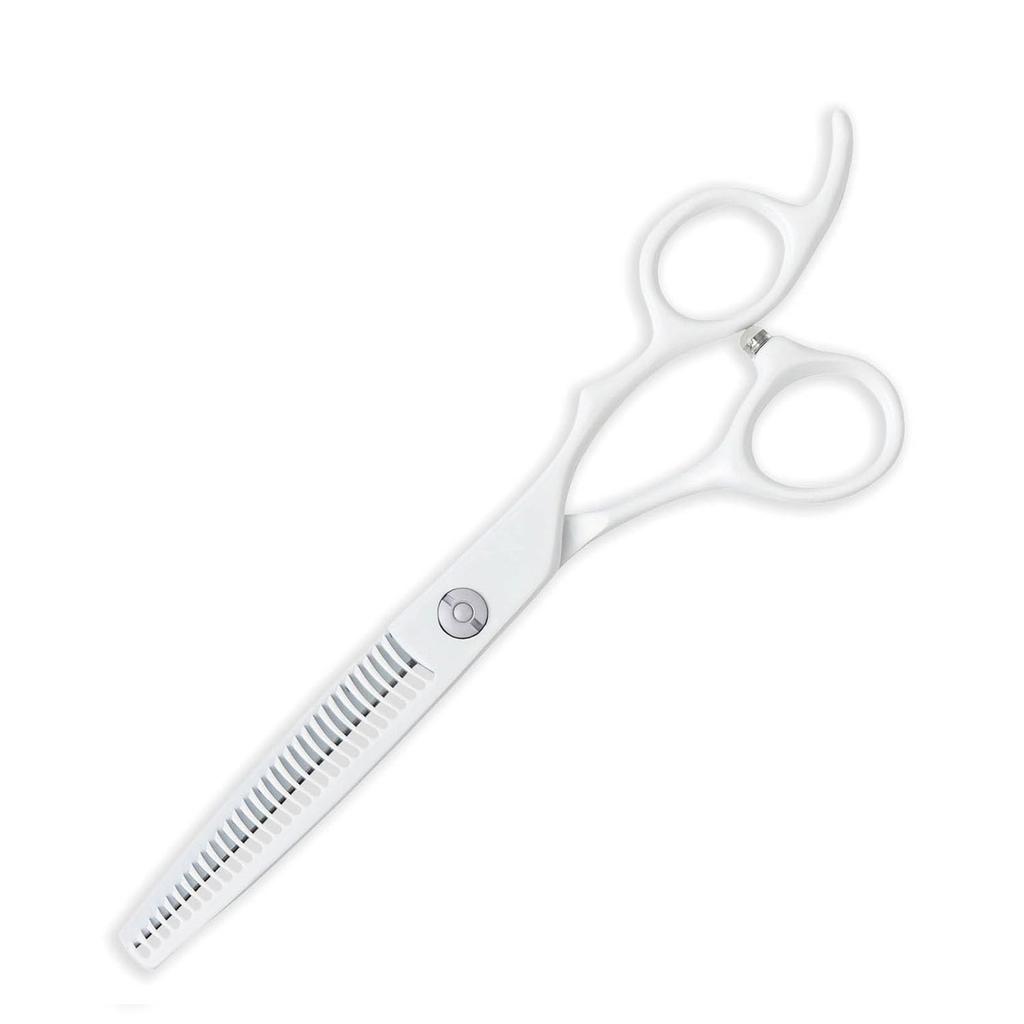 DEEDS GTZ White Scissors Thinning Scissors Thinning for Hairdressers and Includes Set of 2 [PF] (5.5 Inches) (Approx. 25% Rate) Barbers, Case,