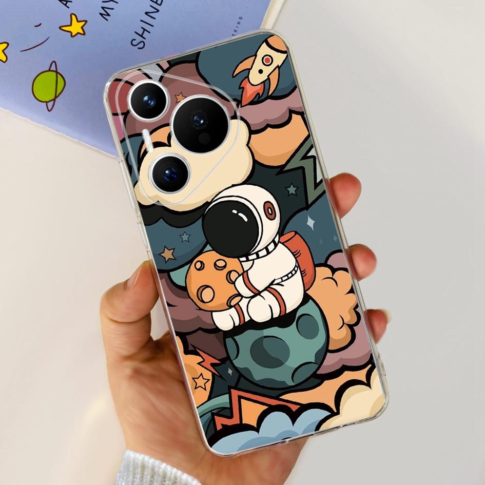 For Huawei Pura 70 Pro Plus Case Fashion Flowers Clear Soft Silicone Shockproof Phone Cover For Huawei Pura 70 Pro Pura70 Bumper