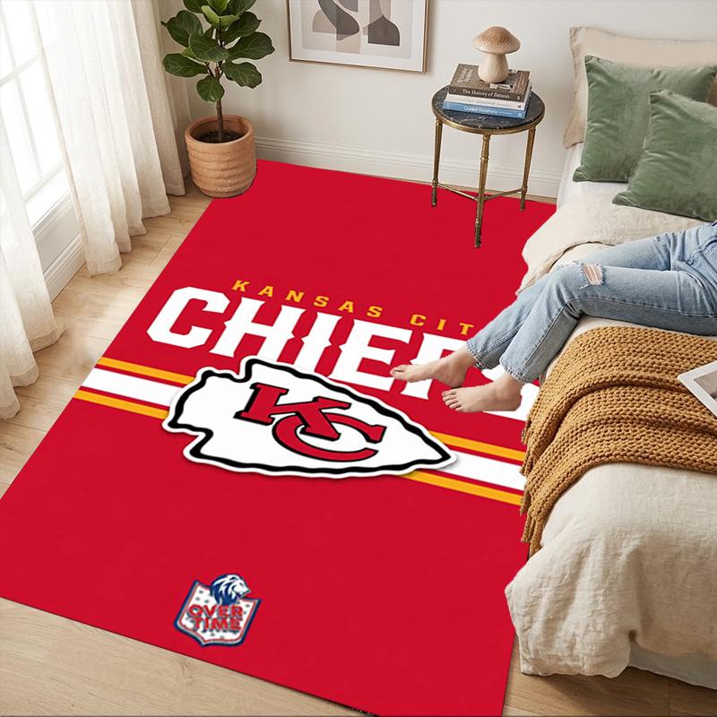 Kansas City Chiefs Living Room Nonslip Area Rug Soft Carpet For Bedroom Game Playroom Sofa Office Home Decor Doormat Christmas Gift C10229
