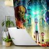 Warner Bros. Inspired Sci-Fi Adventure Shower Curtain, Alien Planet Graphic Print Bathroom Decor, Unique Valentine's Day Gift