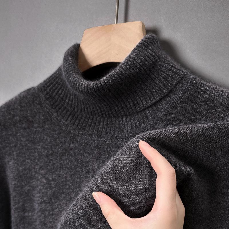 Men s 500g Thick High-Neck Knitted Sweater - Winter Warm Base Layer for Middle-Aged & Young Men L