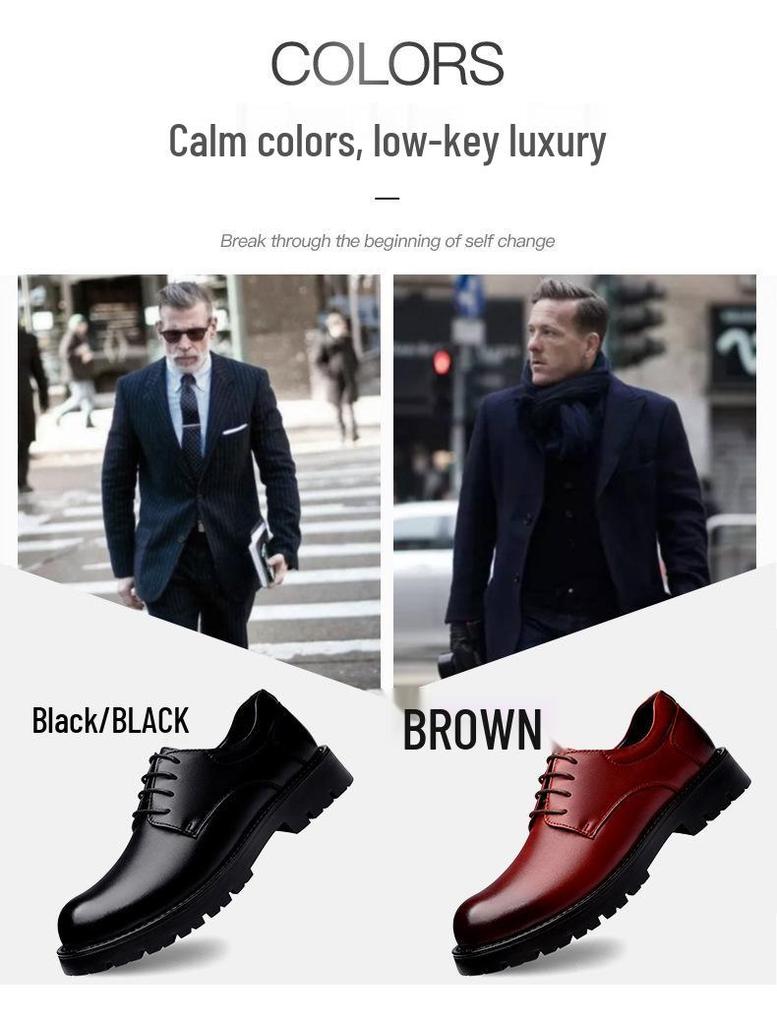 Men's 5CM Height-Increasing Genuine Leather Business Formal Shoes