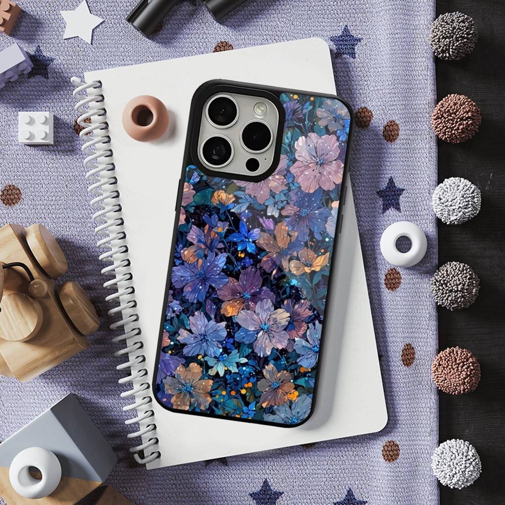 

Painting Artistic Flower For iPhone Mini,13,Max,11,15,17,14,Plus,12,Pro,16,For Magsafe,Magnetic Wireless Charging Case iPhone16PROMAX