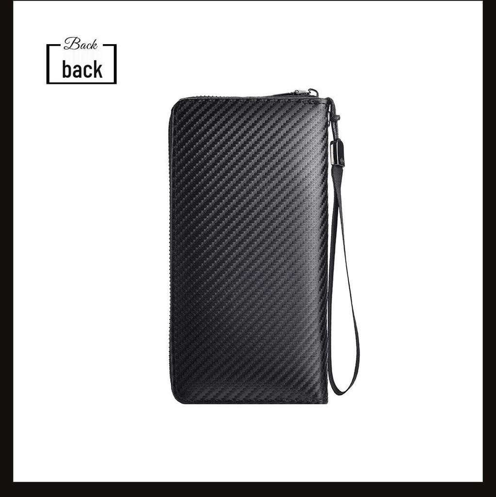 Men's RFID Anti-Theft Carbon Fiber Wallet - Large Capacity with Multi-Card Slots and Coin Purse