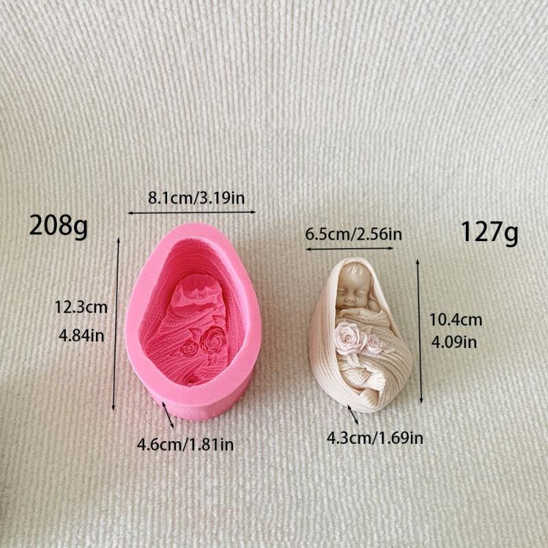 3D Sleep Baby Candle Silicone Mold Baby Aromatherapy Soap Gypsum Mold DIY Wrist Clamp Baby Styling Candle Gypsum Decoration