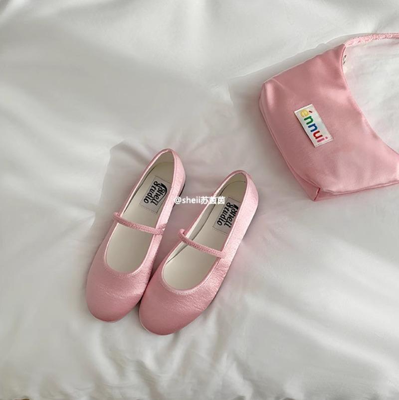 Fashion Flat Shoes for Women Spring Autumn Round Toe Silk Flat Bottomed Mary Jane Shoes for Women Ladies Shoes  Loafers