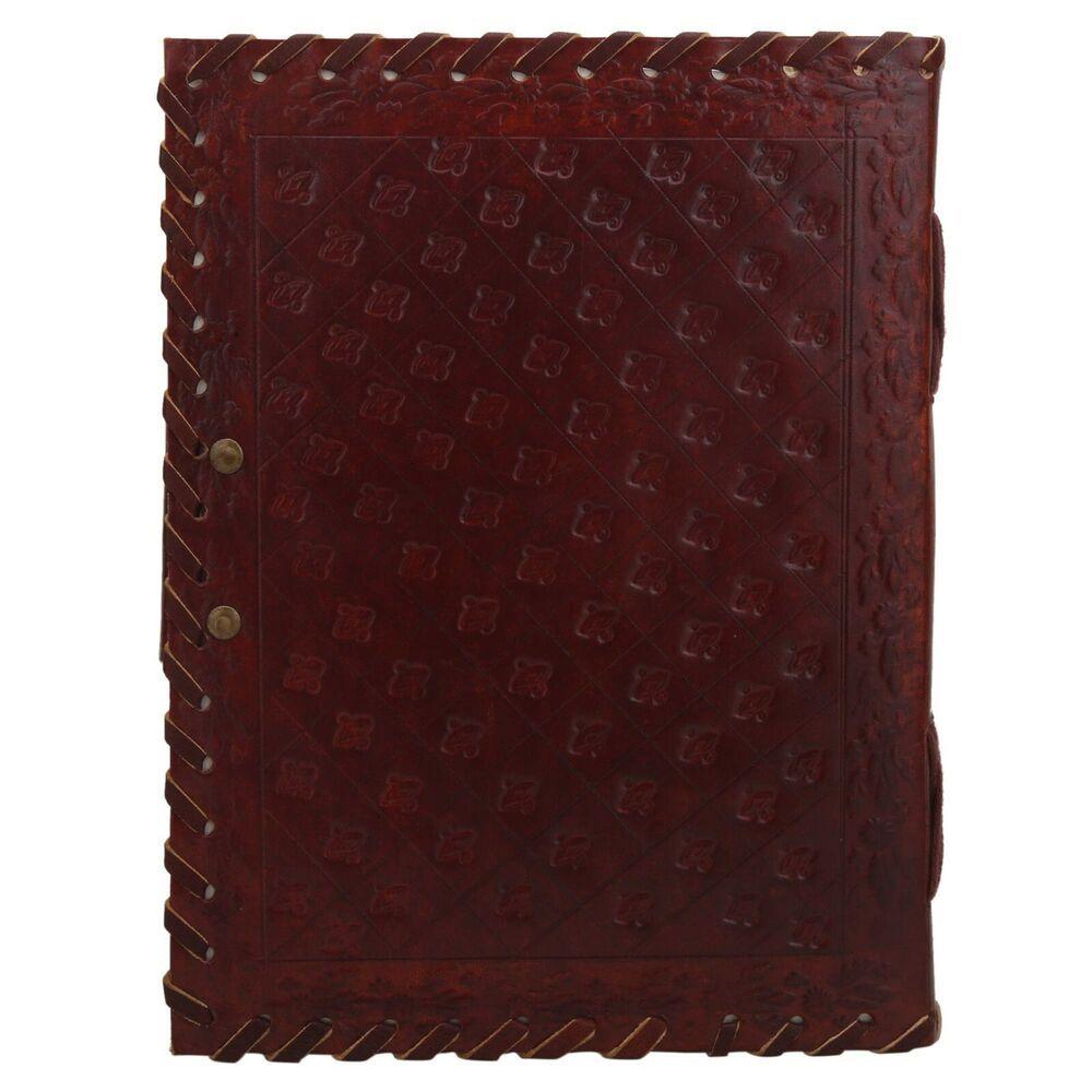 Handmade Red Leather Journal Vintage Antique Deckle Edge Sketchbook Gift