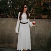White Knitted Long Dress Women 2026 Spring New Long Sleeve Bandage Loose Casual Dress Streetwear Womens Vestidos