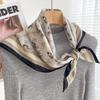Chessboard Plaid 71CM Cotton and Linen Silk Scarf Small Square Scarf Women's Spring and Autumn Summer Thin Scarf Scarf Linen Headscarf Belt
