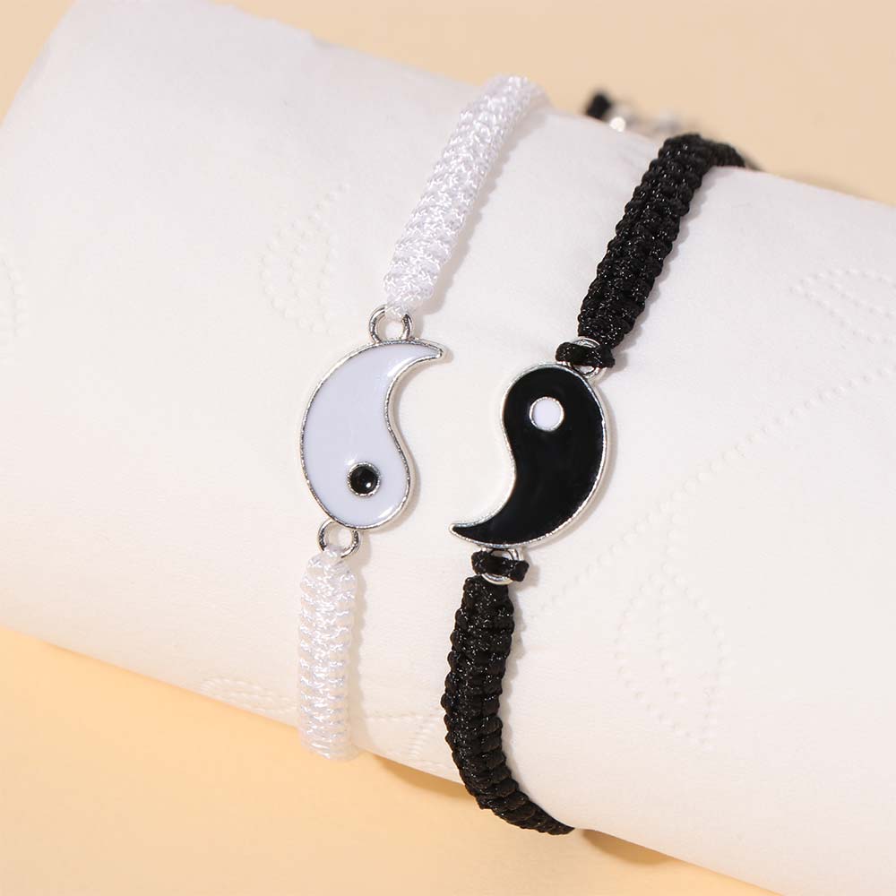 1 Pair Chinese Style Taichi Friend Bracelet Bagua Taichi Hand Rope Jewelry Taichi Bracelets  Wedding
