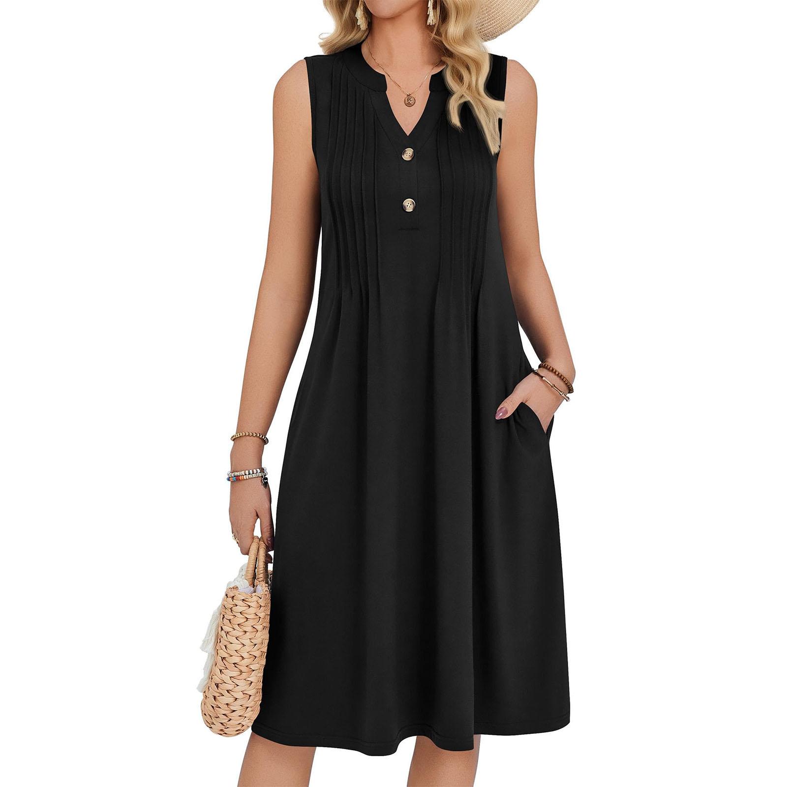 Women s Fashionable Casual Dress S чёрный