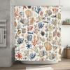 Sea Life Patterned Shower Curtain Navy Blue Coral Red Fish Shellfish Bath Decor Set 72 x 84 inches AliExpres