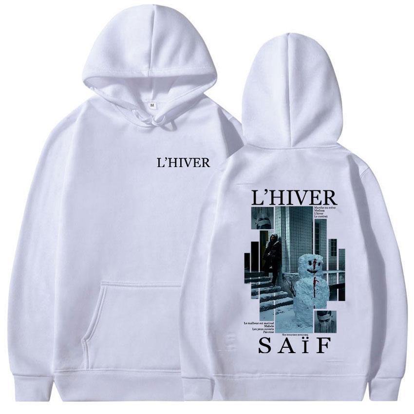 Rap singer L HIVER Saif album new hoodie men s women s hip-hop pullover sweatshirt autumn/winter streetwear S